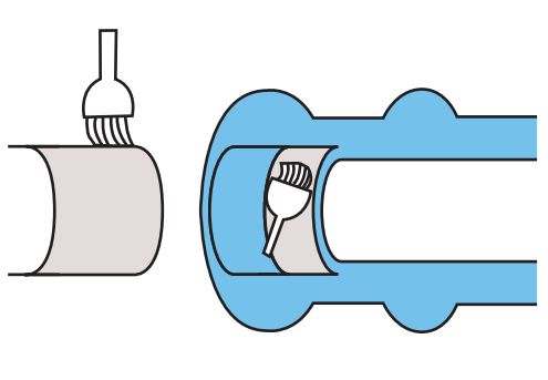 Socket Joint Type for Resin Pipe LV-Connector : Simple installation with only socket joint of LV connector for resin pipes of PVC (VP, VU), etc.