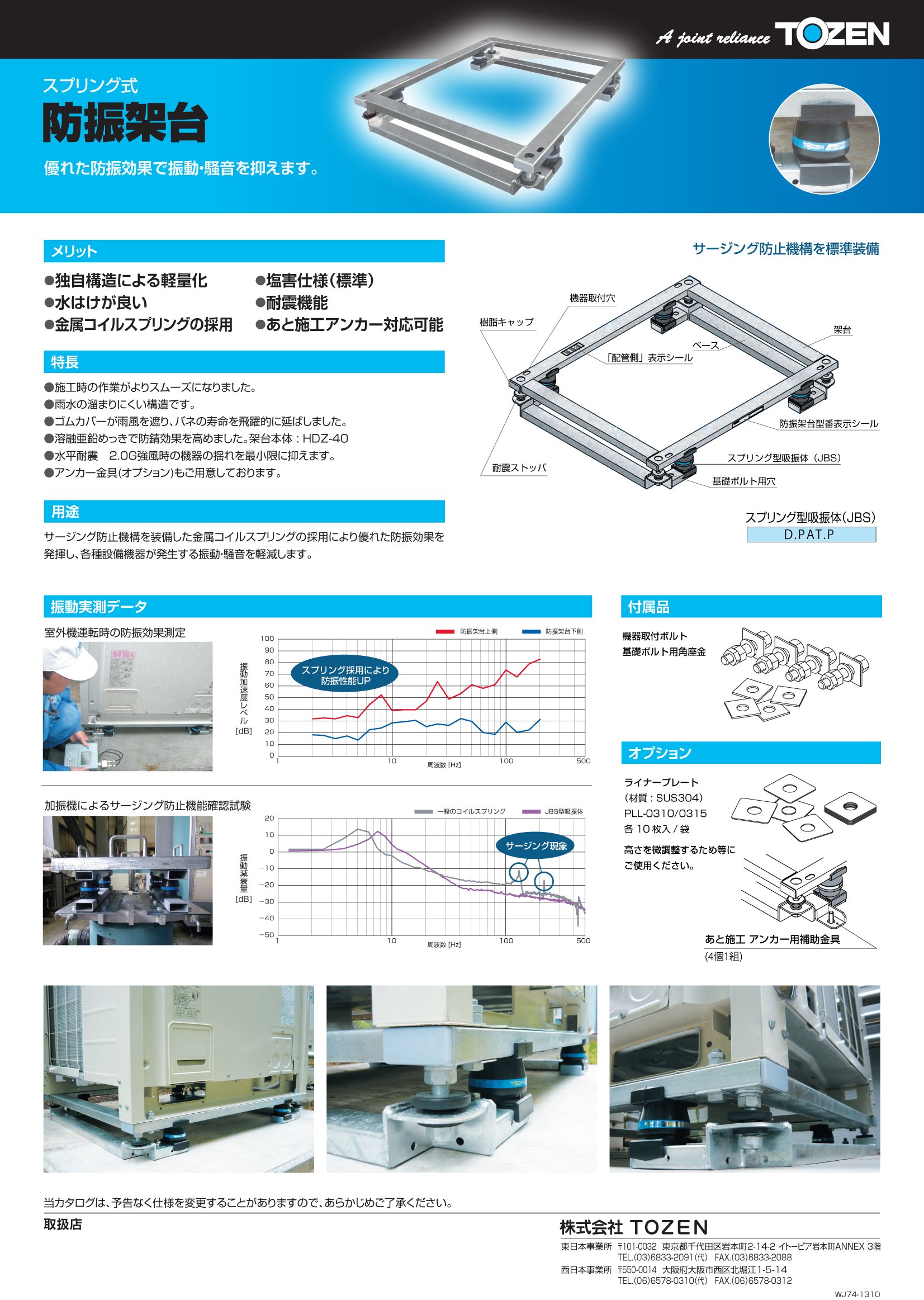 スプリング式防振架台