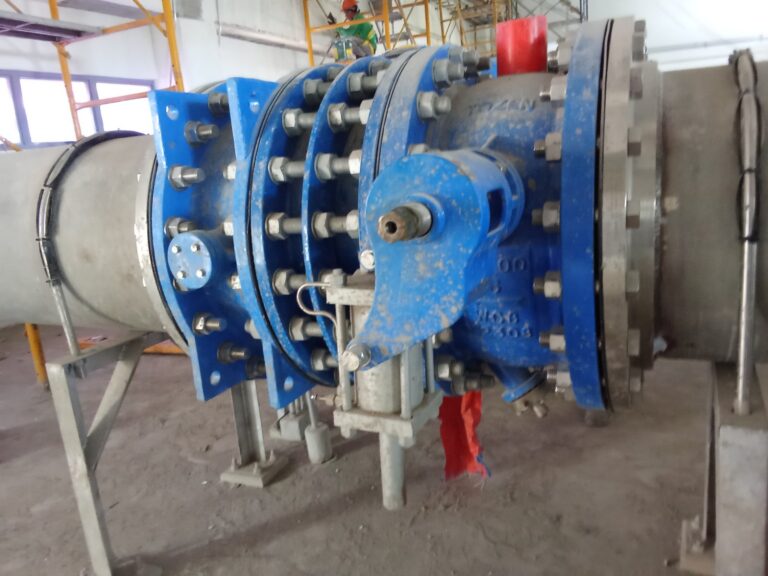 Installed Butterfly Valve and Dismantling joint